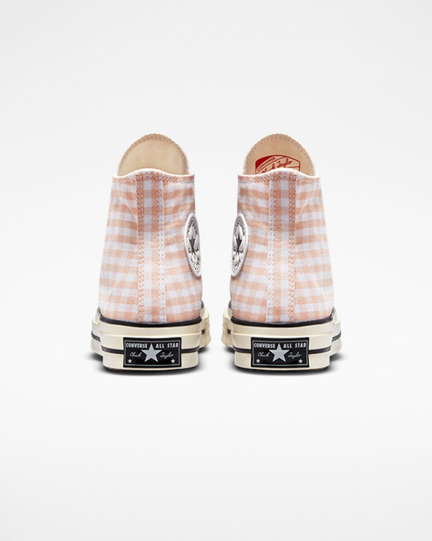 Women's Converse Chuck 70 Gingham High Top Shoes Coral / White | AU 14639J